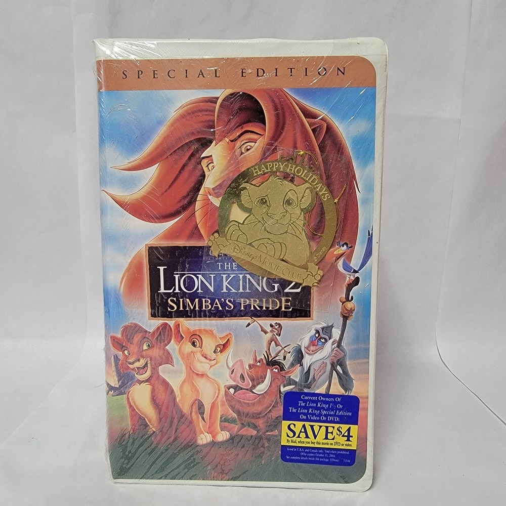 Rare Lion King 2 Simba Pride Special VHS Disney Movie Club Holiday Ornament Seal